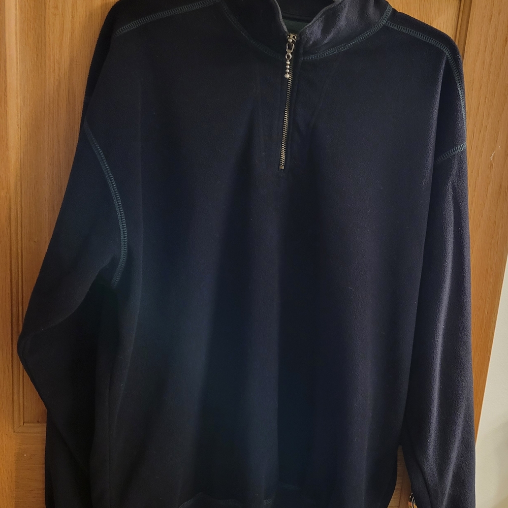 Dockers Men's Black Fleece Zip-Up Sweater